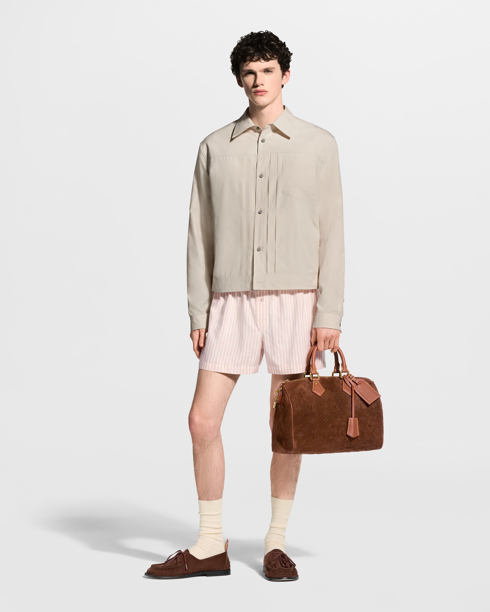 Monogram Striped Silk Boxer Shorts - Men - Ready-to-Wear | LOUIS